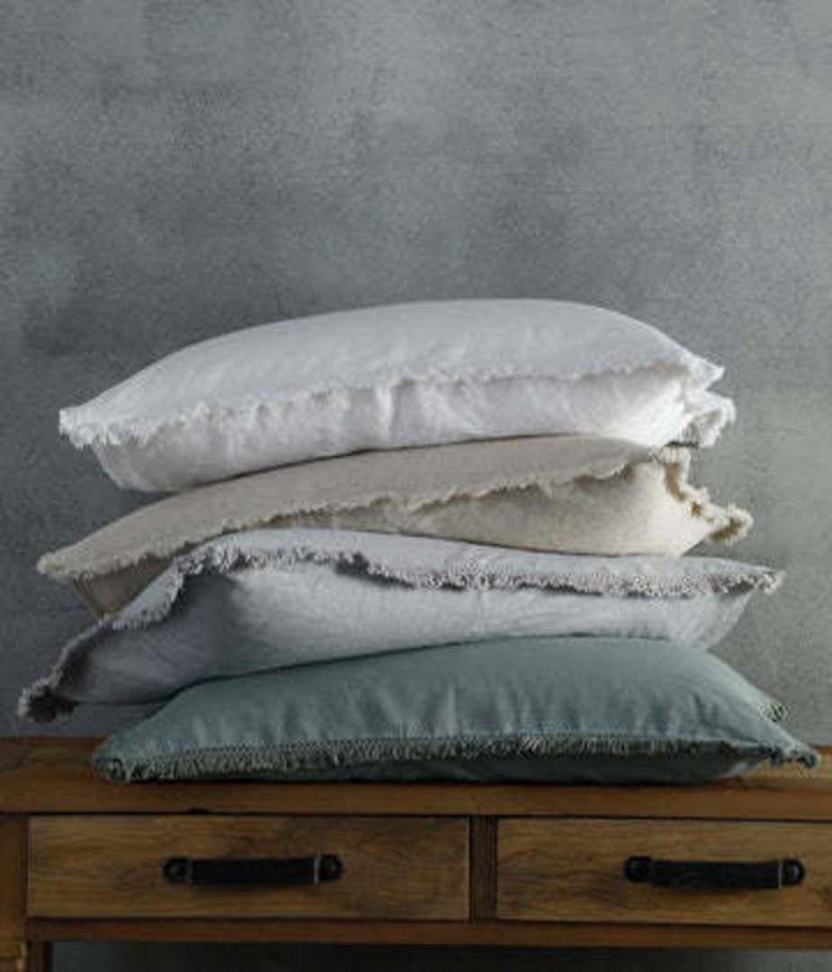 MM Linen Laundered Linen Bedspread Set.  Extras - Quilted Euros and Tassel Pillowcases - Natural image 4